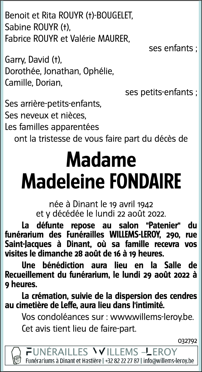 Madeleine FONDAIRE