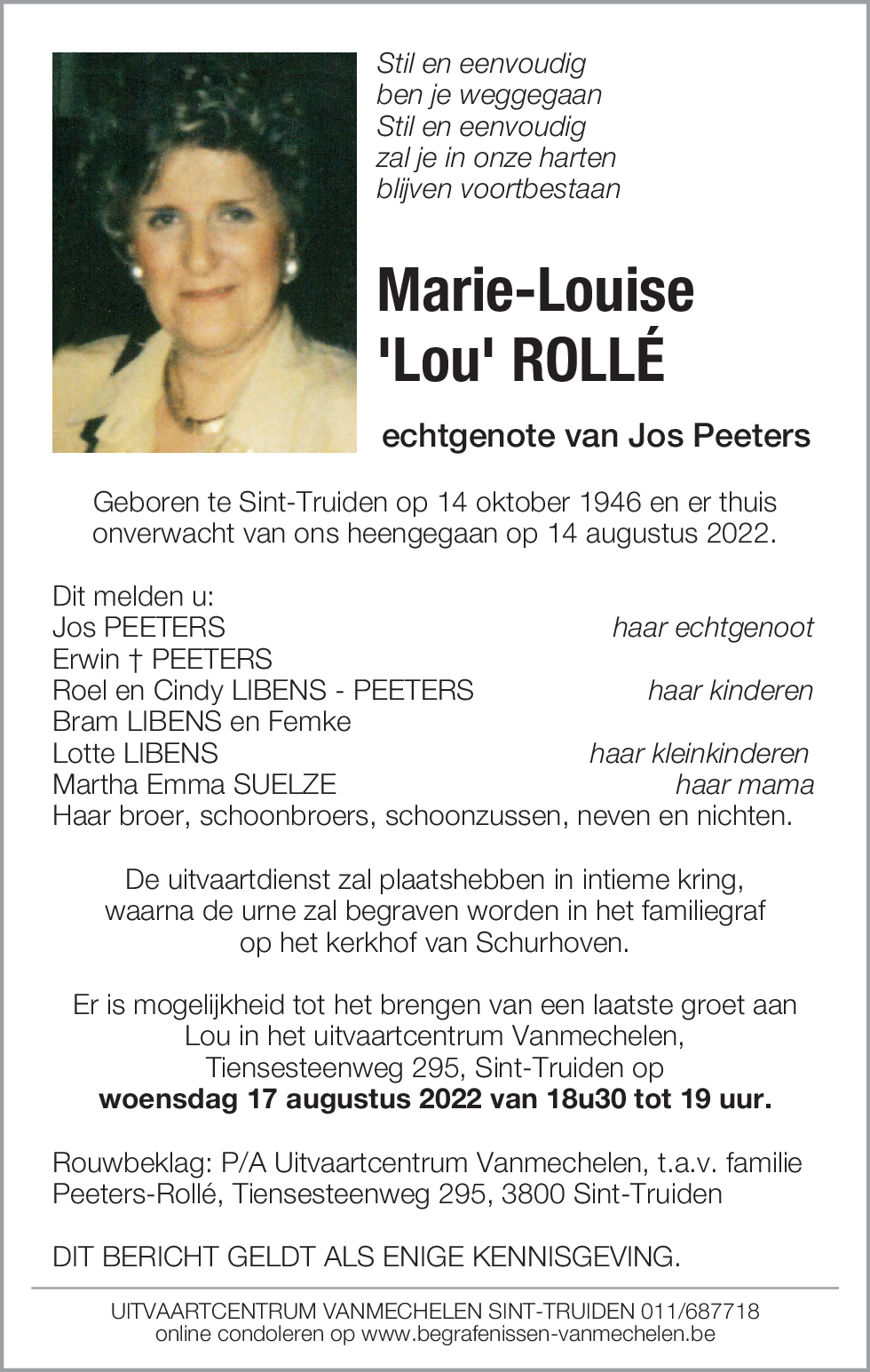 Marie-Louise 'Lou' ROLLÉ