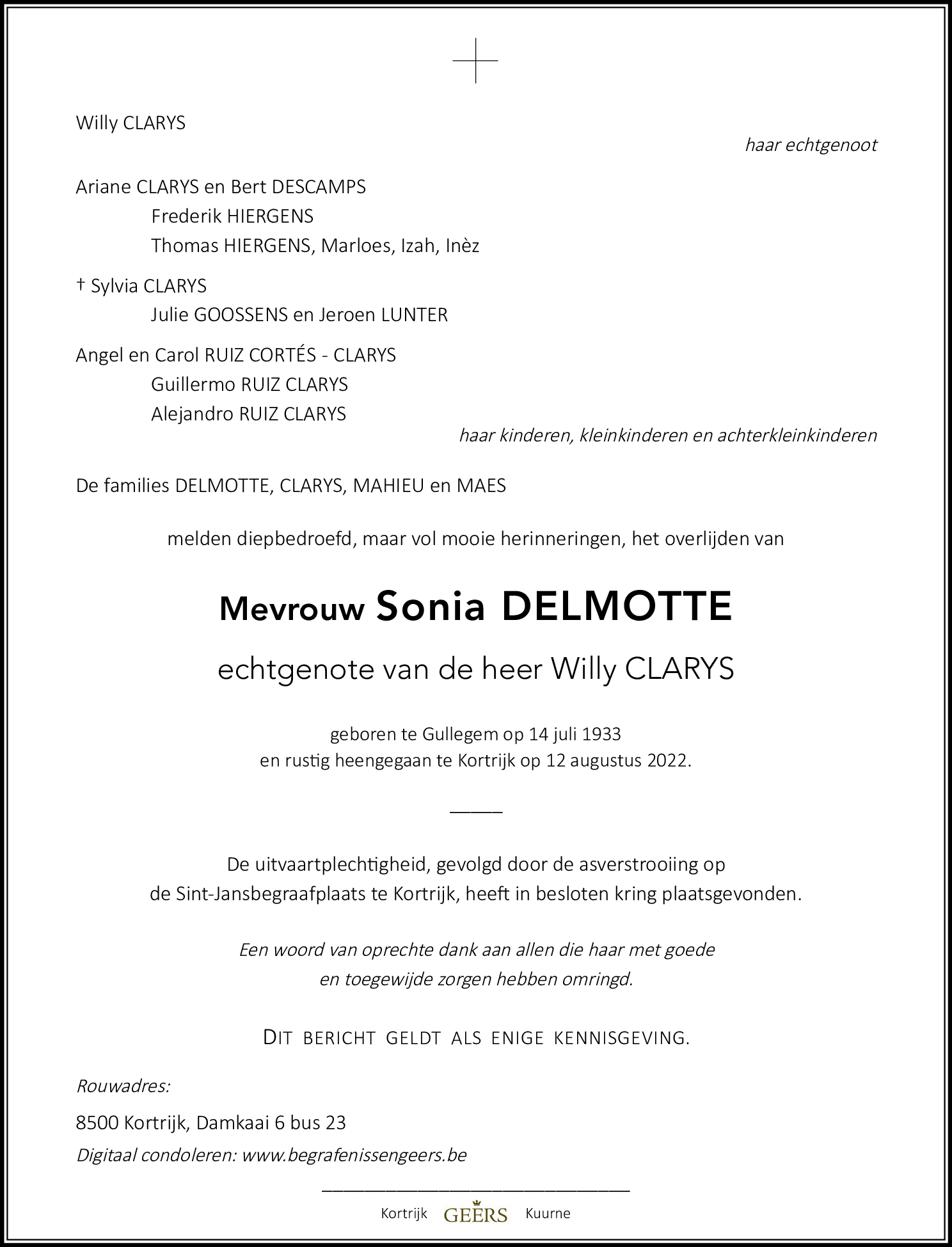 Sonia Clarys - Delmotte