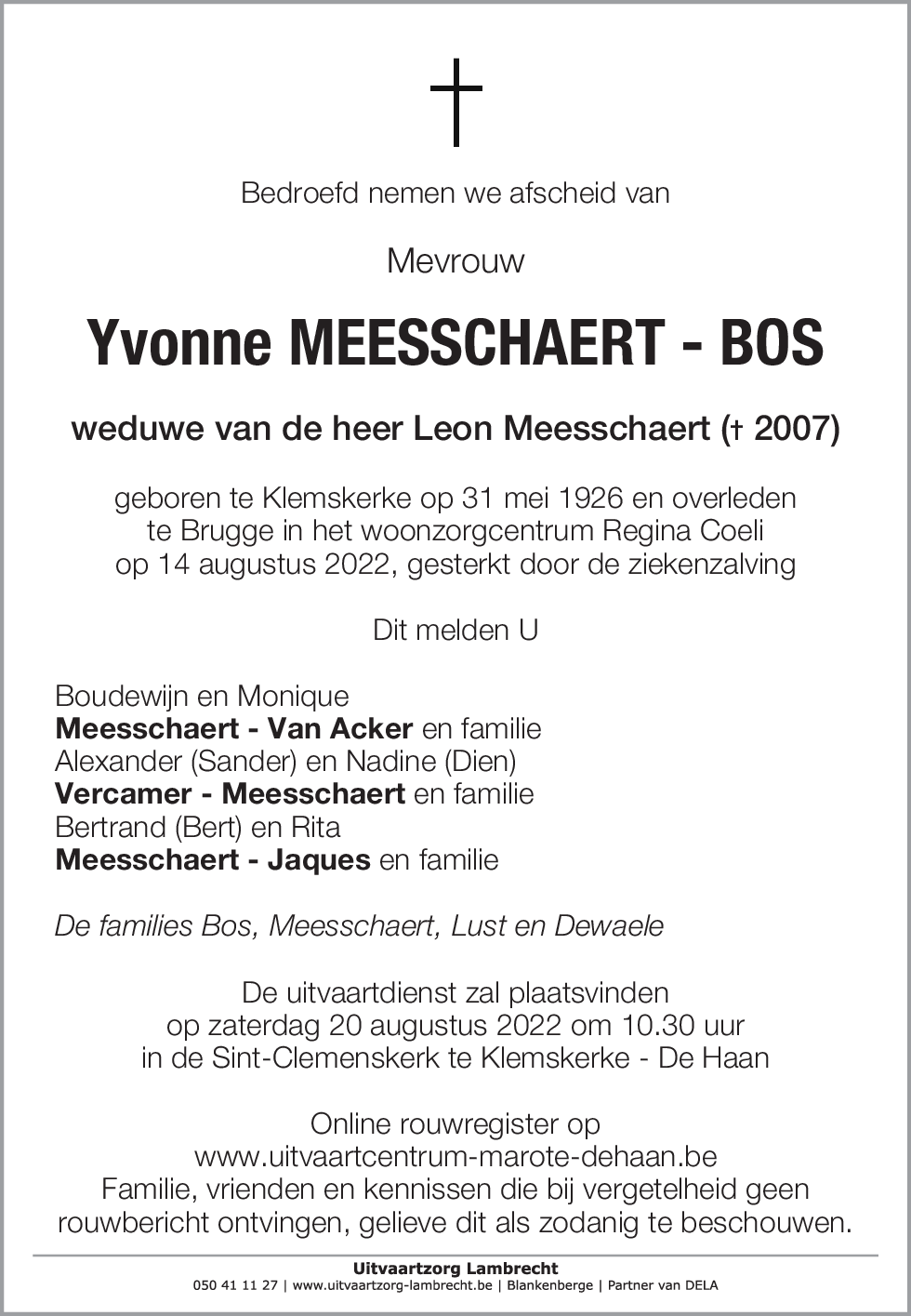 Yvonne Meesschaert - Bos