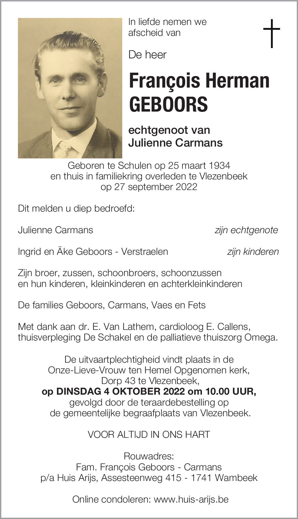 François Herman Geboors