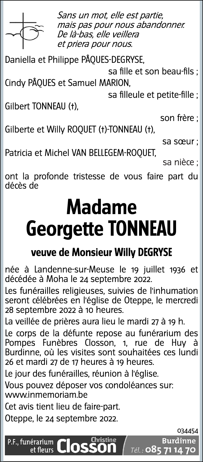 Georgette TONNEAU