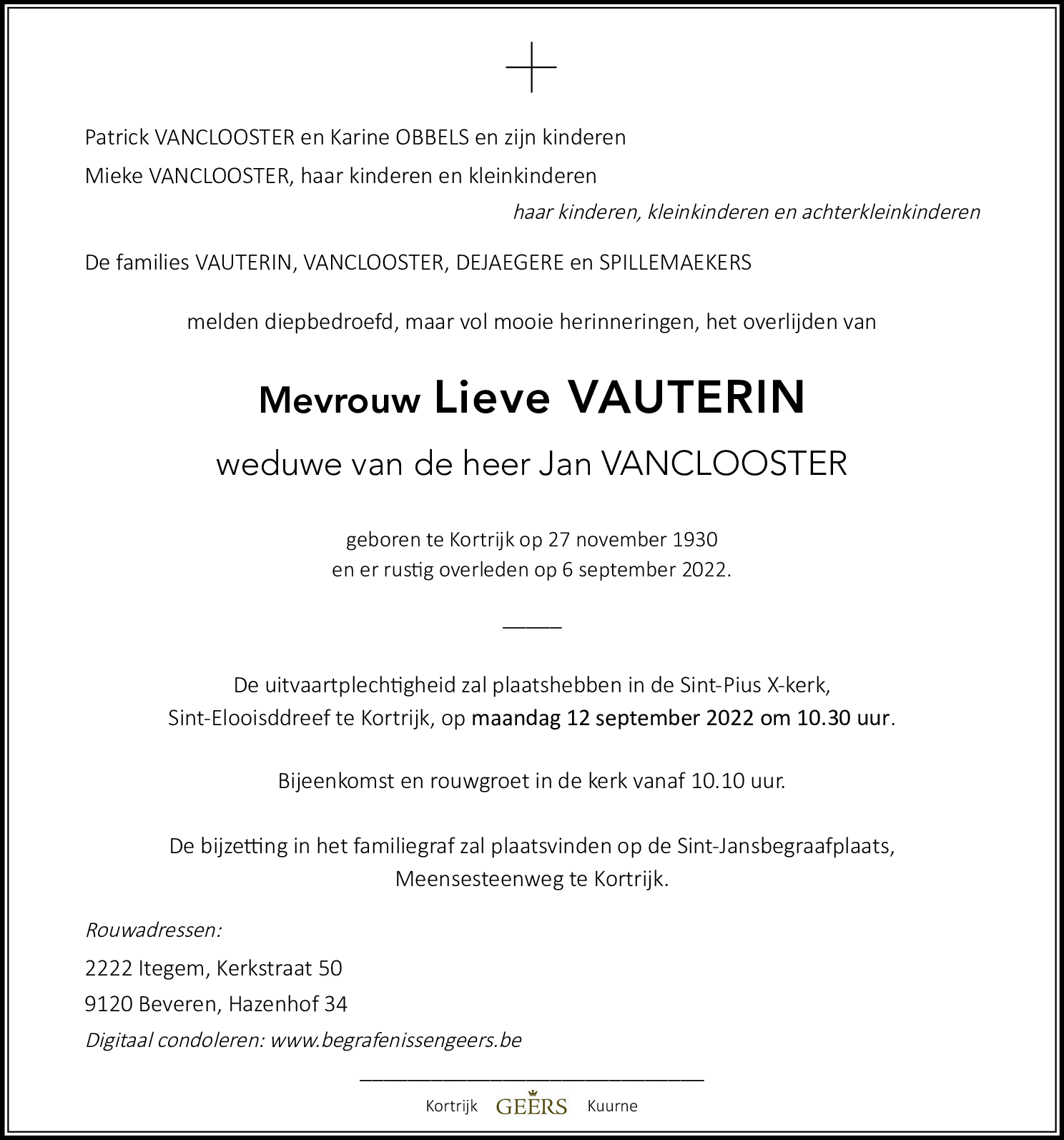Lieve Vanclooster - Vauterin