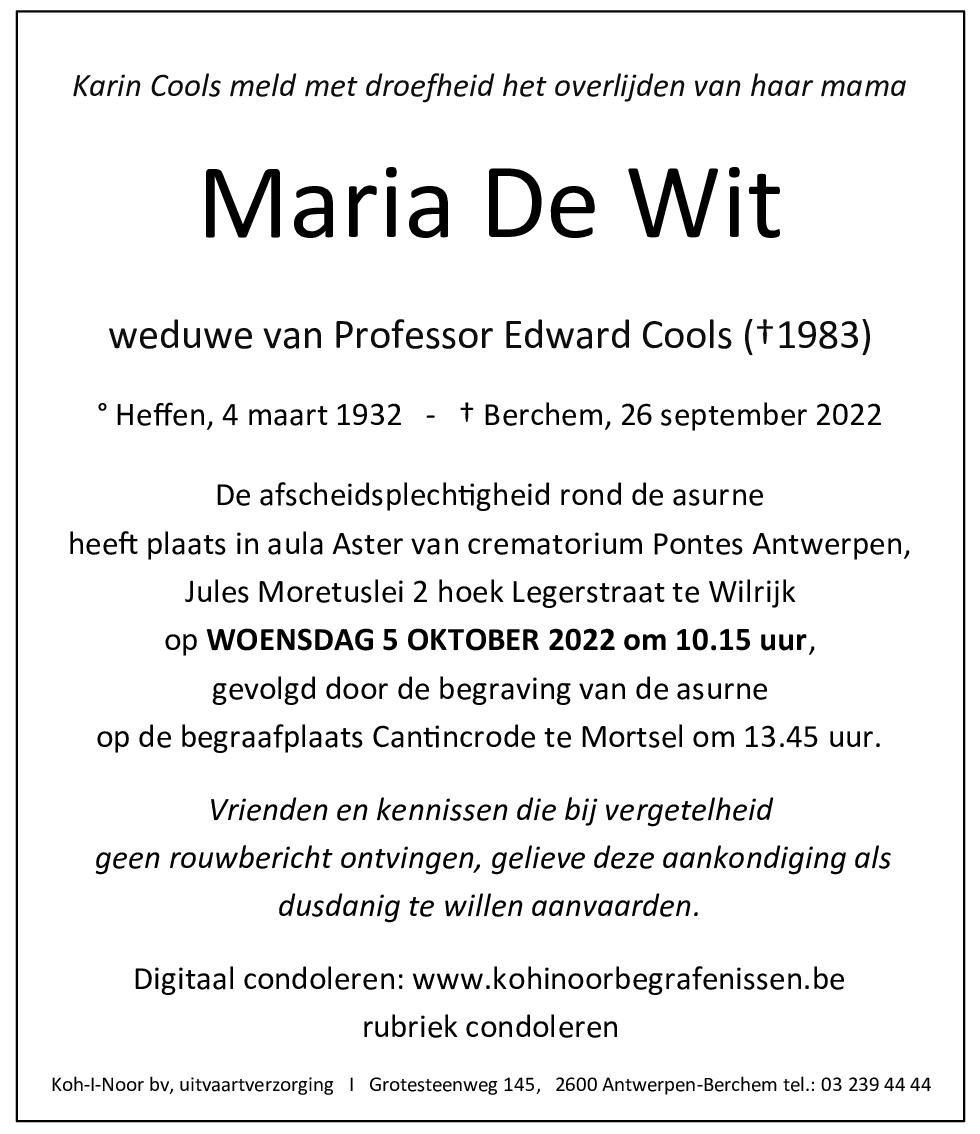 Maria De Wit