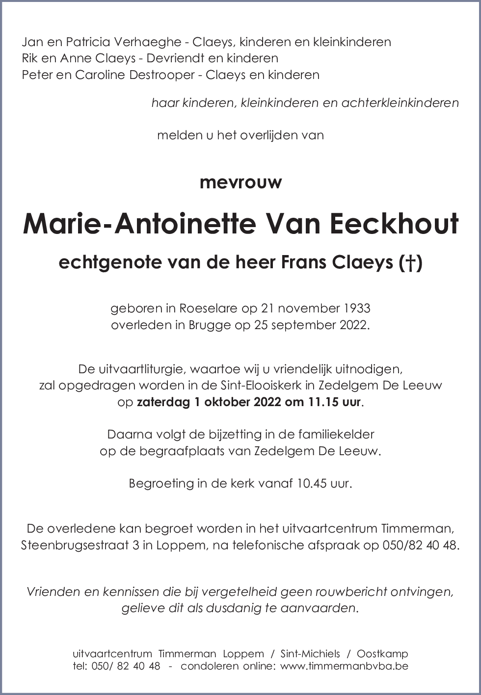 Marie-Antoinette Van Eeckhout