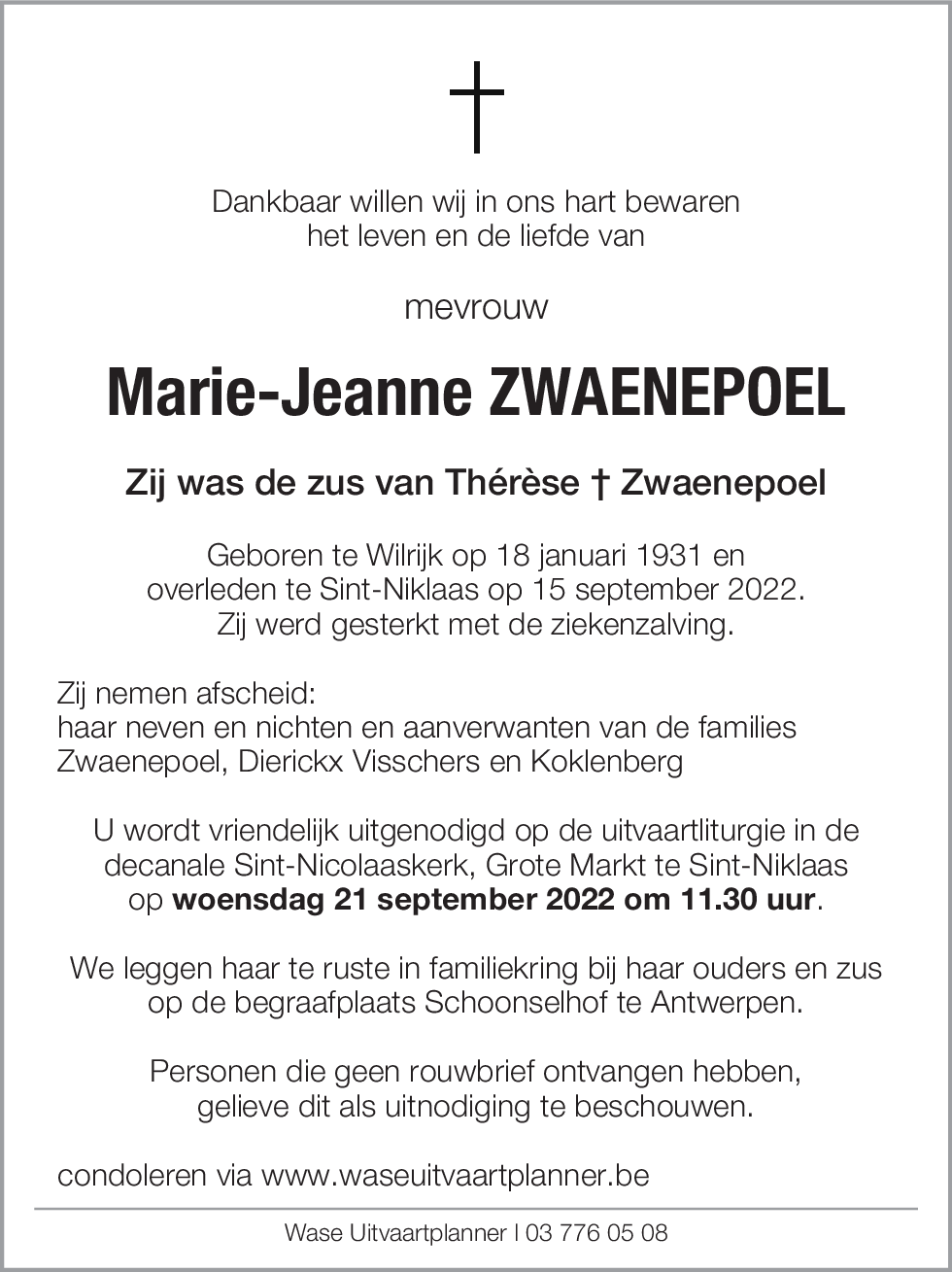 Marie -Jeanne Zwaenepoel