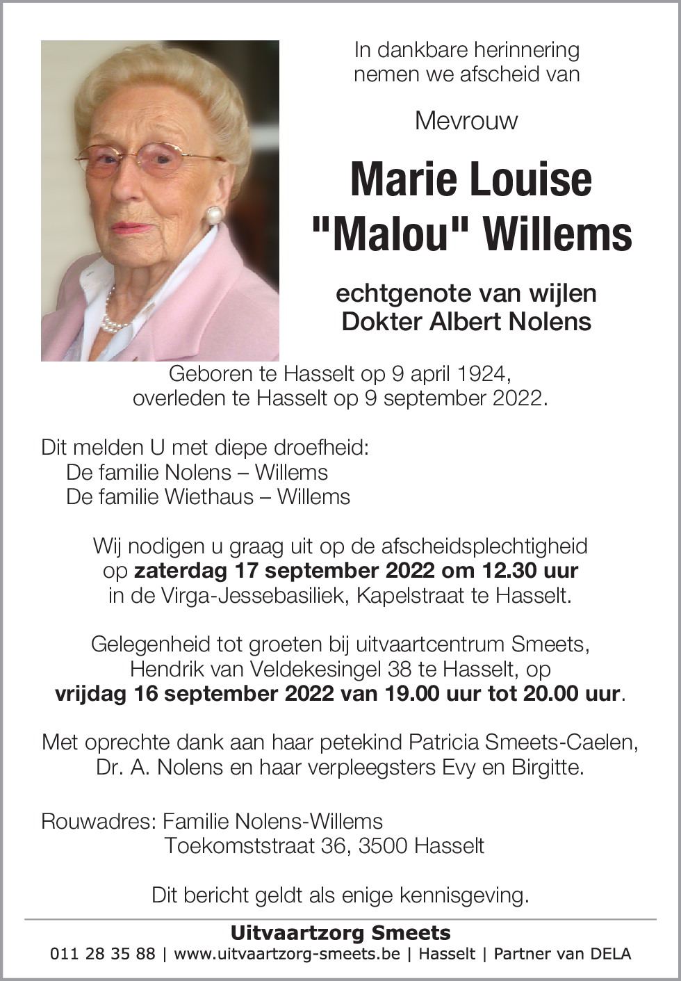 Marie Louise Willems