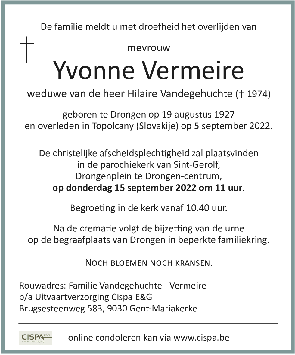 Yvonne Vermeire