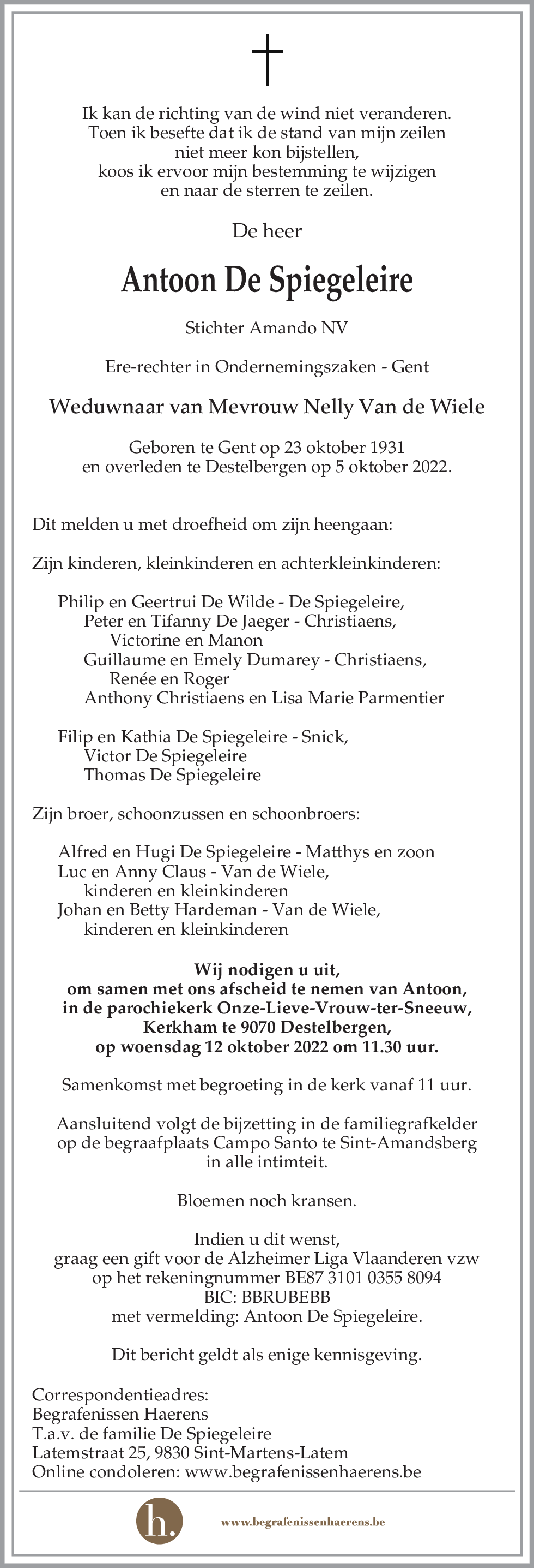 Antoon De Spiegeleire