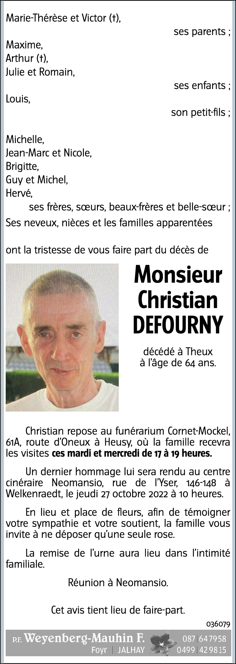 Christian DEFOURNY