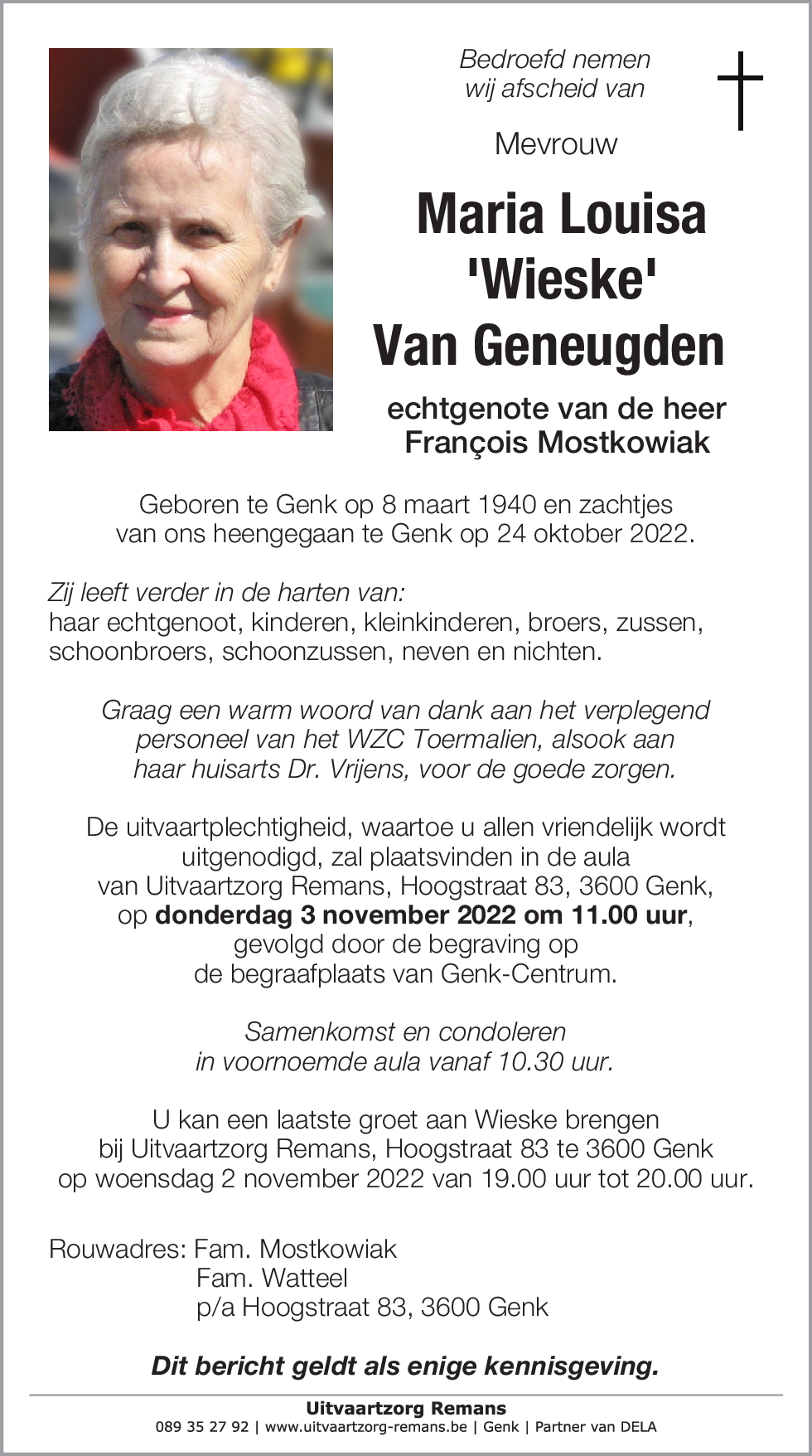 Maria Louisa Van Geneugden