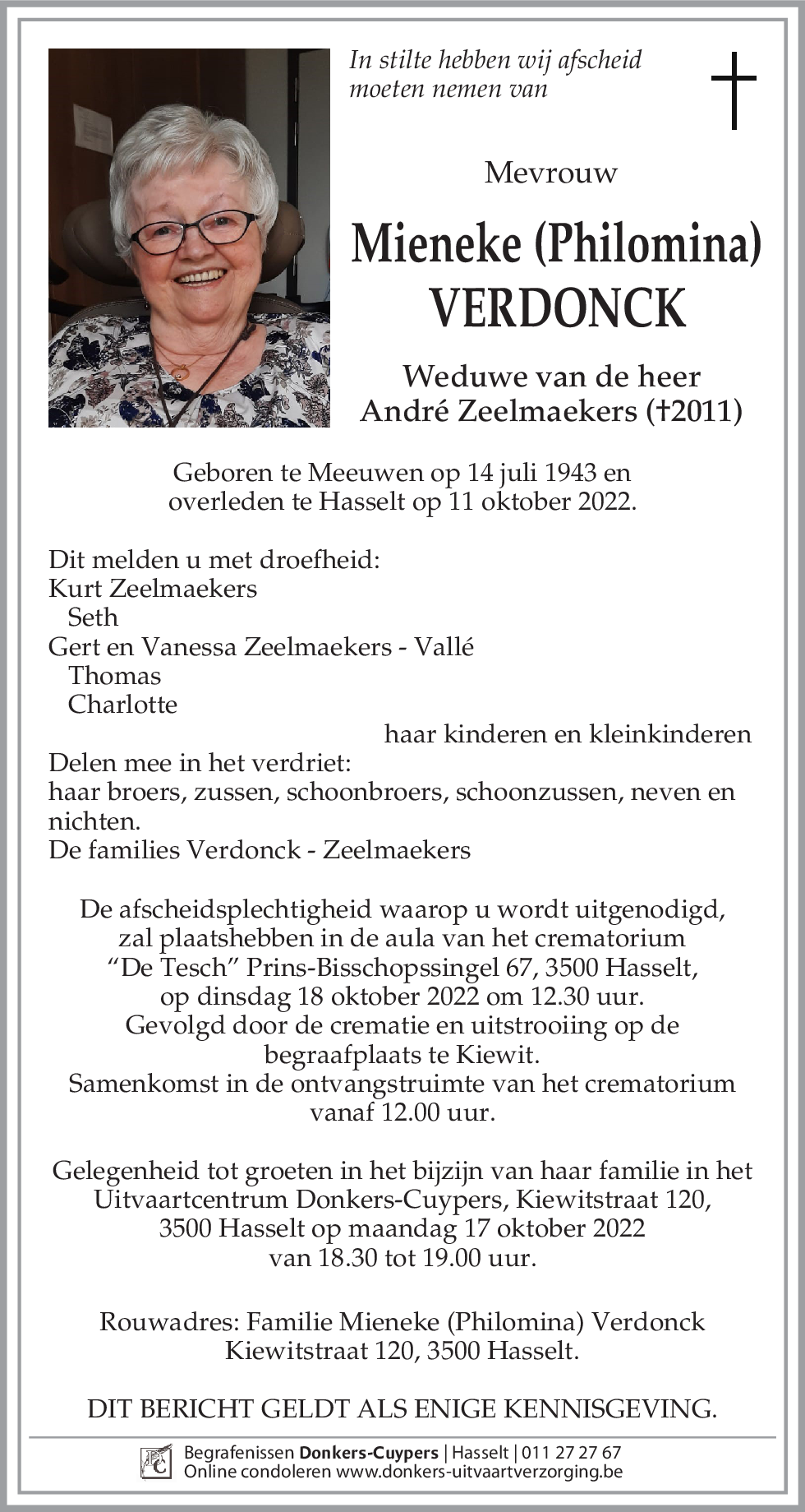 Mieneke (Philomina) Verdonck