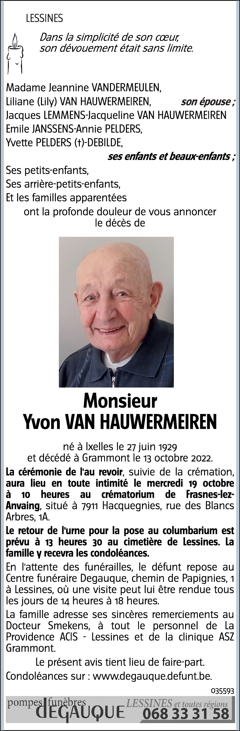 Yvon VAN HAUWERMEIREN