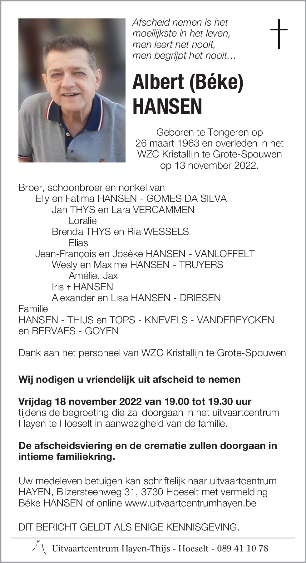 Albert (Béke) HANSEN