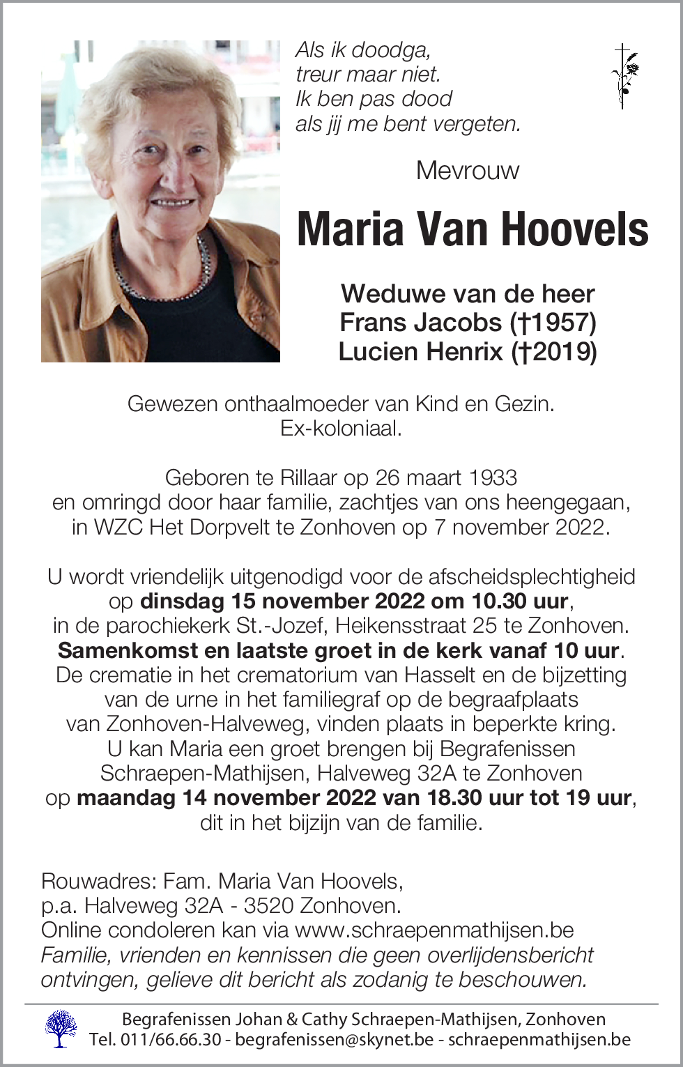 Maria Van Hoovels