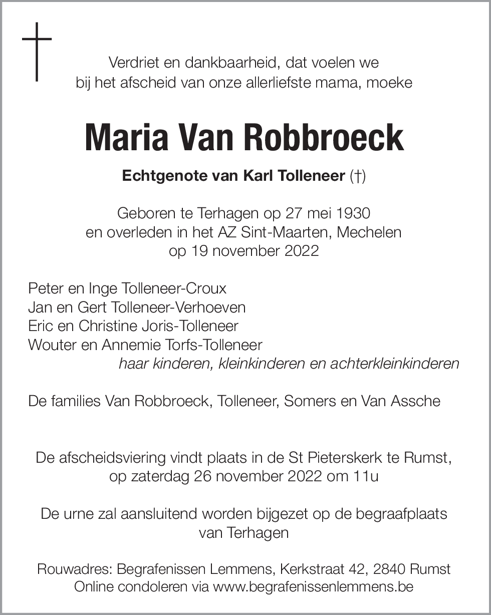 Maria Van Robbroeck