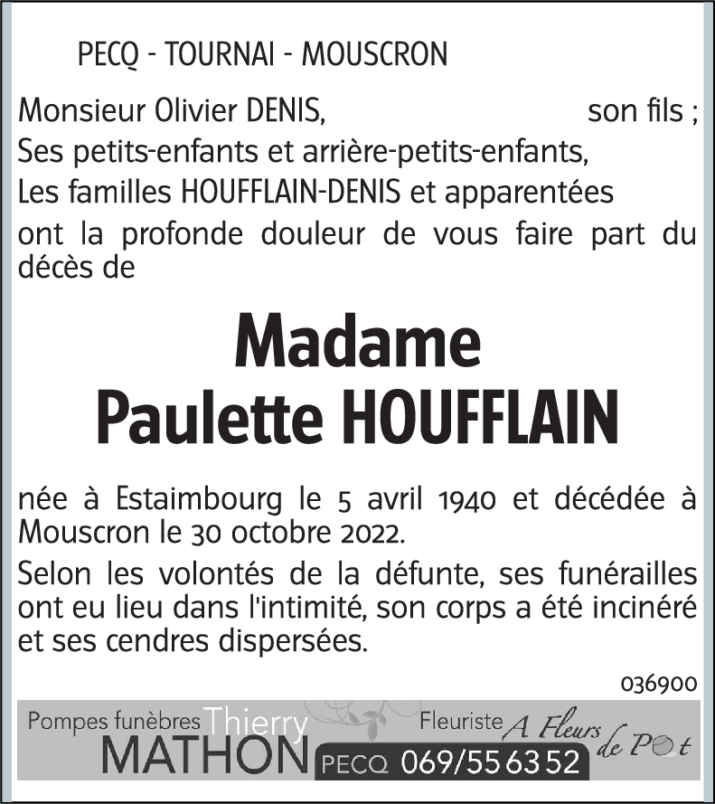 Paulette HOUFFLAIN