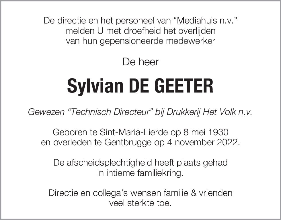 Sylvian De Geeter