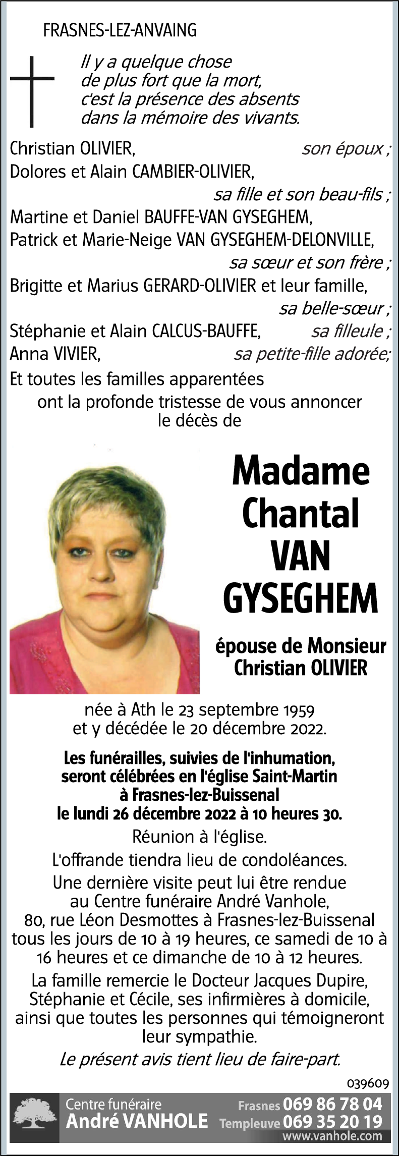 Chantal VAN GYSEGHEM