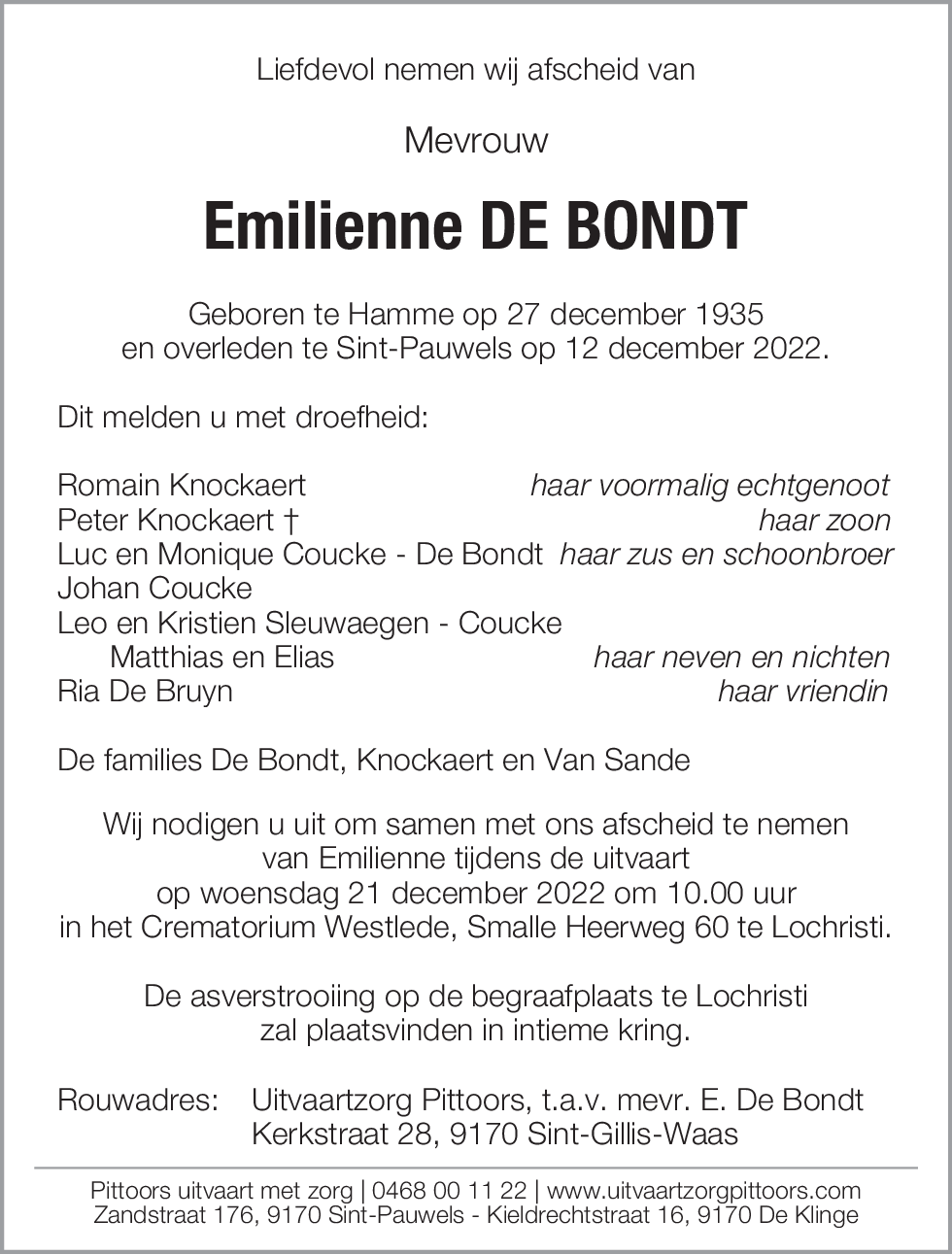 Emilienne De Bondt