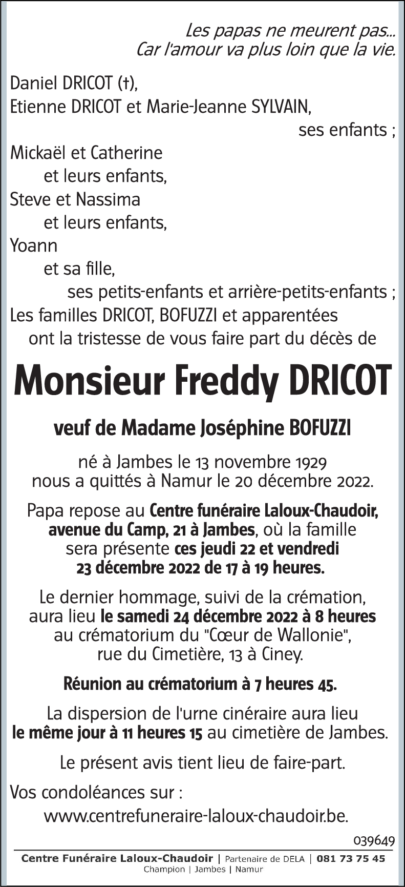 Freddy DRICOT