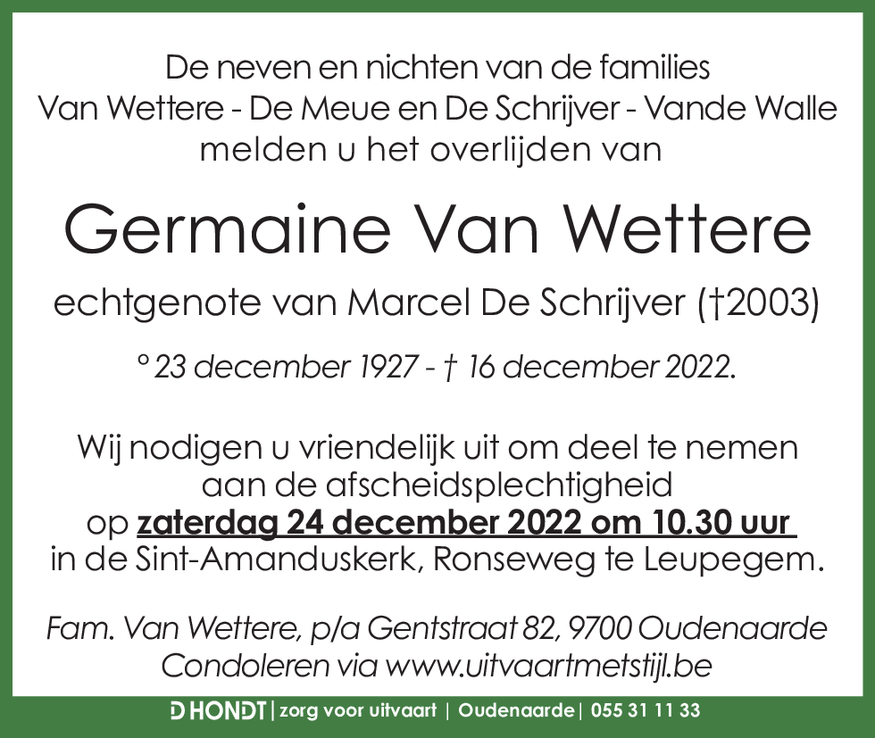 Germaine Van Wettere