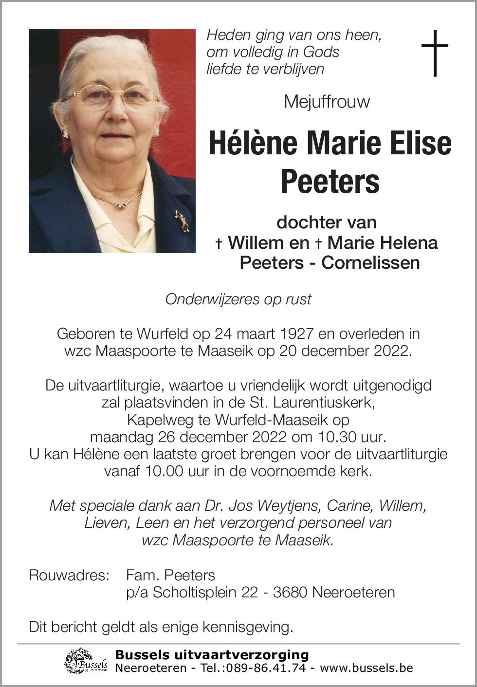 Hélène Marie Elise PEETERS