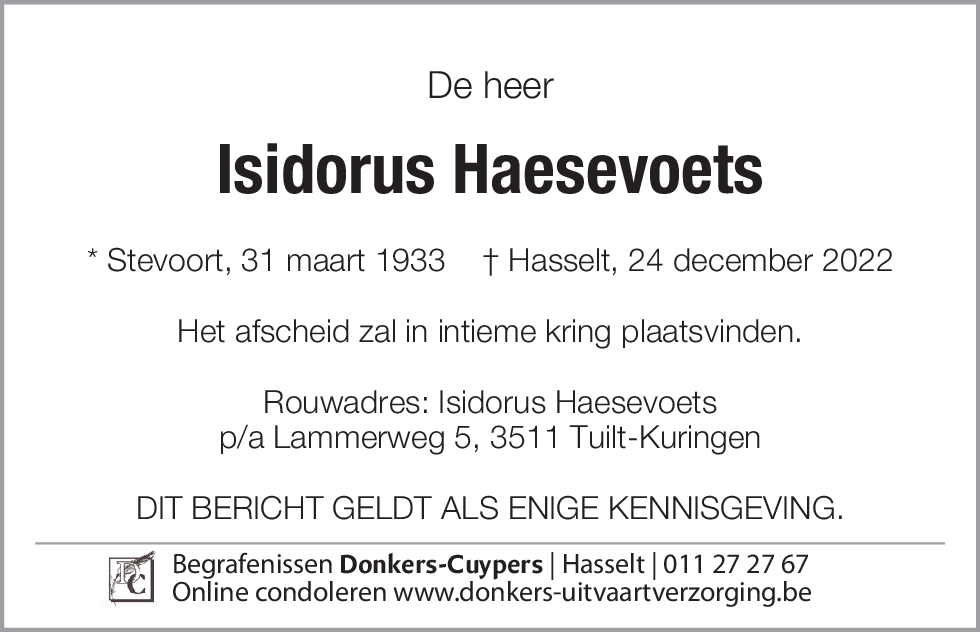 Isidorus Haesevoets