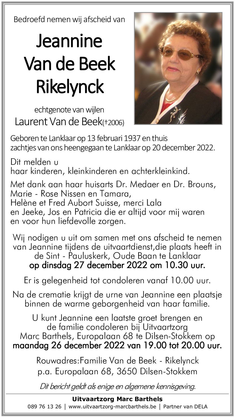 Jeannine Van de Beek-Rikelynck