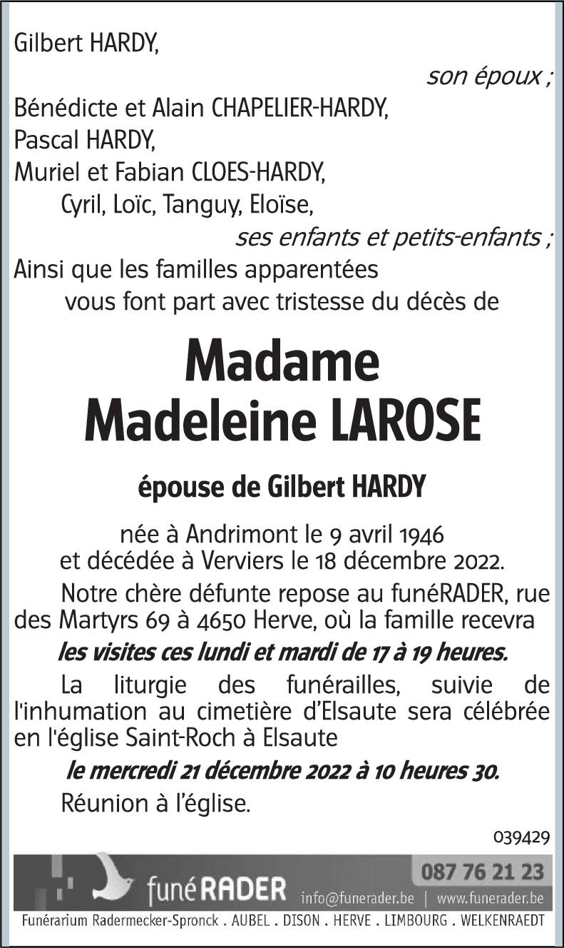 Madeleine LAROSE