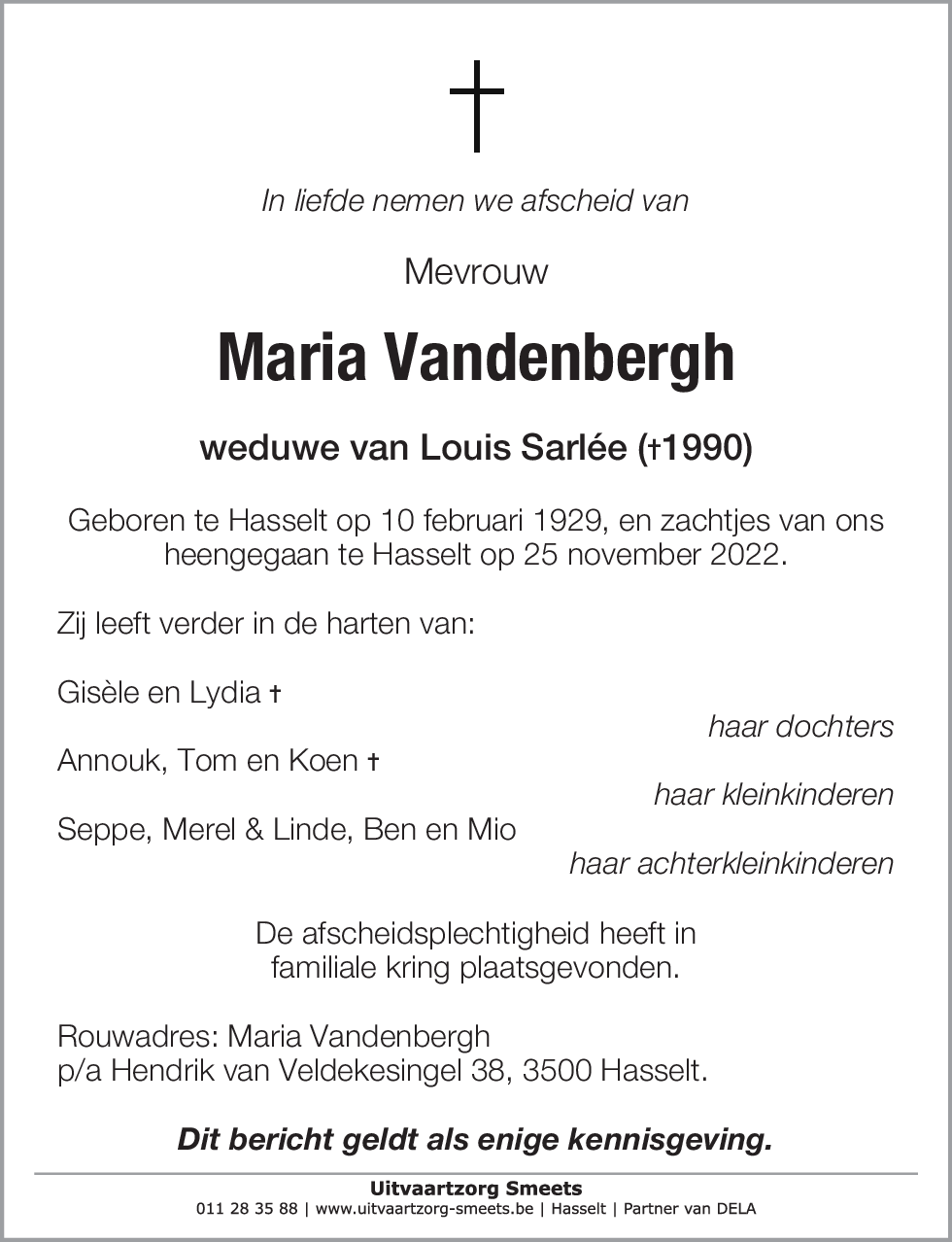 Maria Vandenbergh