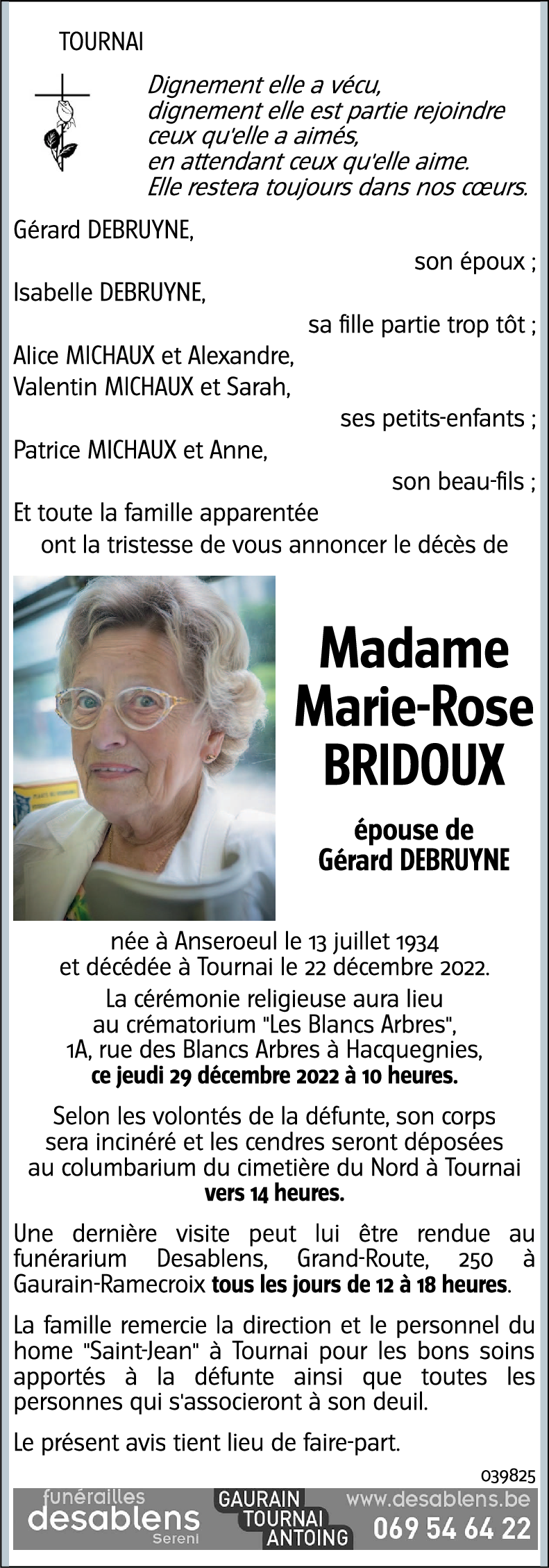 Marie-Rose BRIDOUX