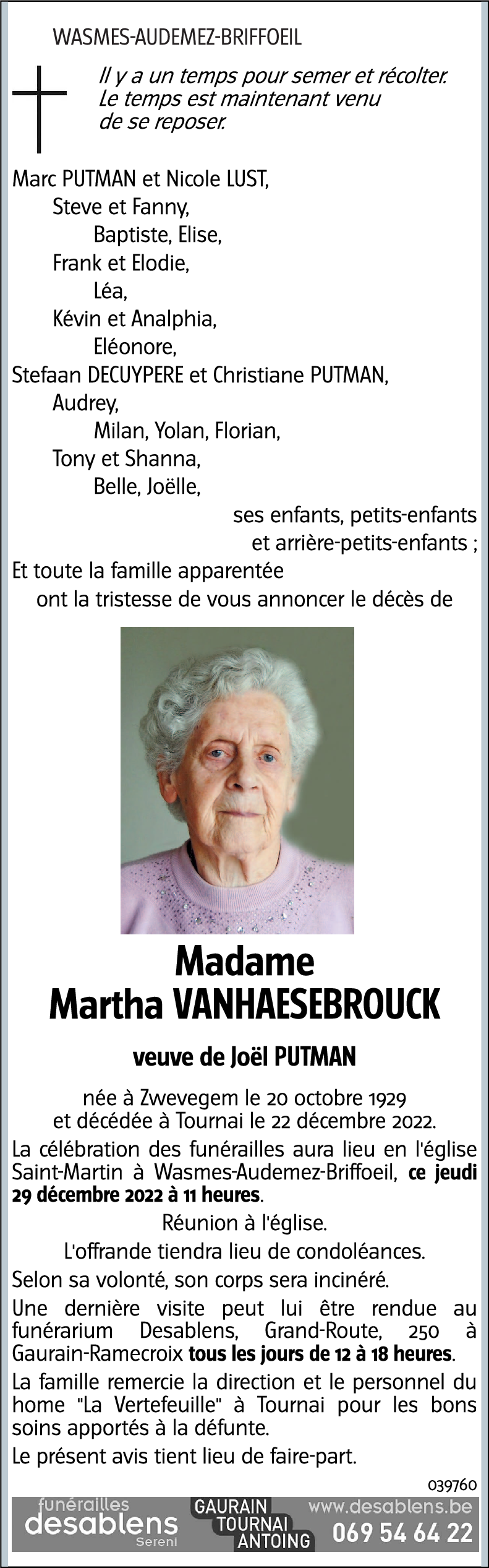 Martha VANHAESEBROUCK