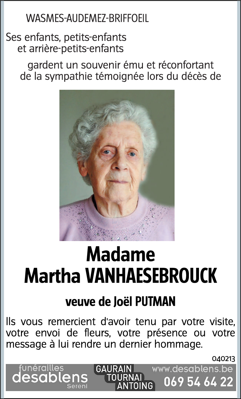 Martha VANHAESEBROUCK