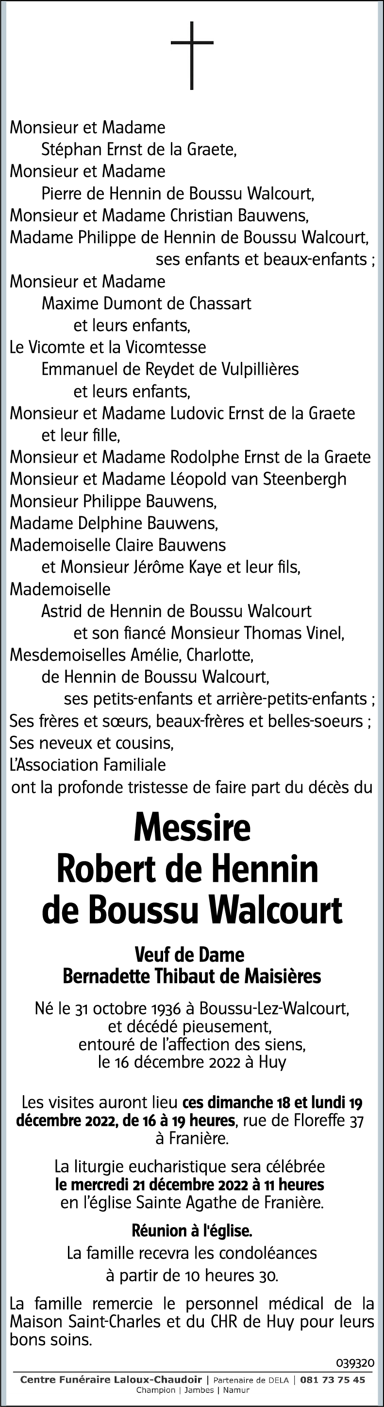 Robert de Hennin de Boussu Walcourt