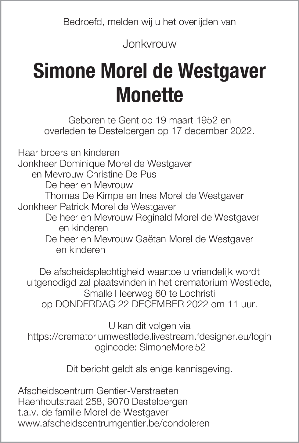 Simone Morel de Westgaver