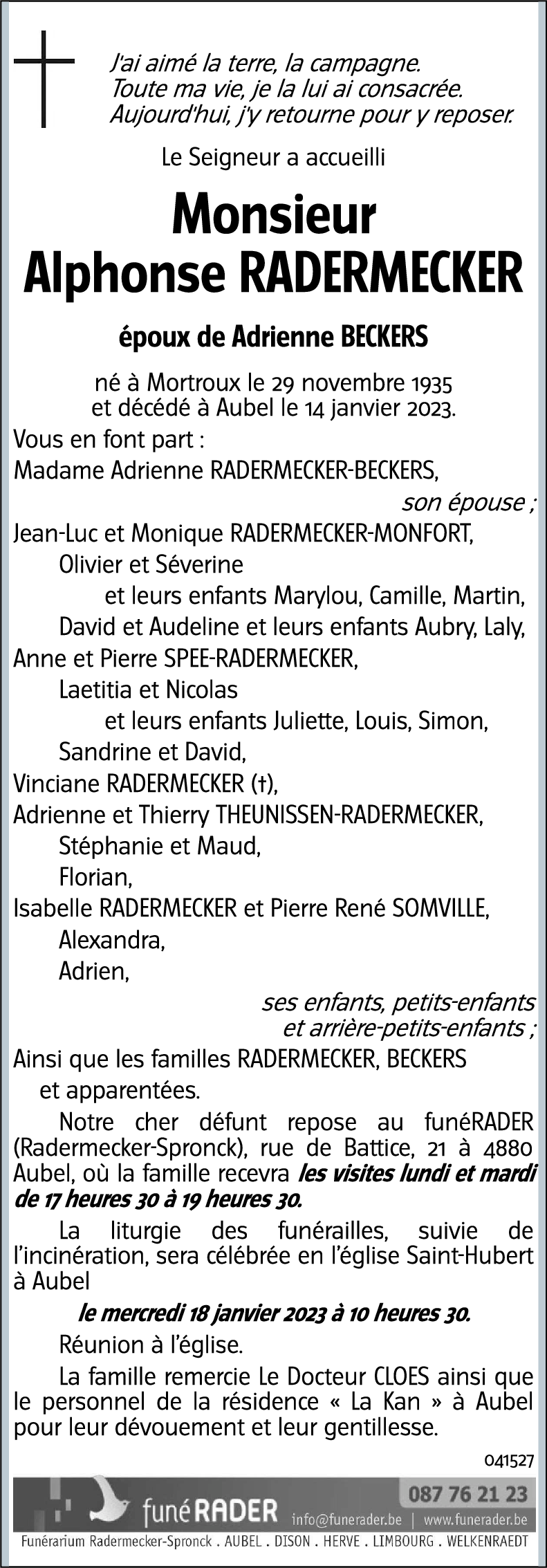 Alphonse RADERMECKER