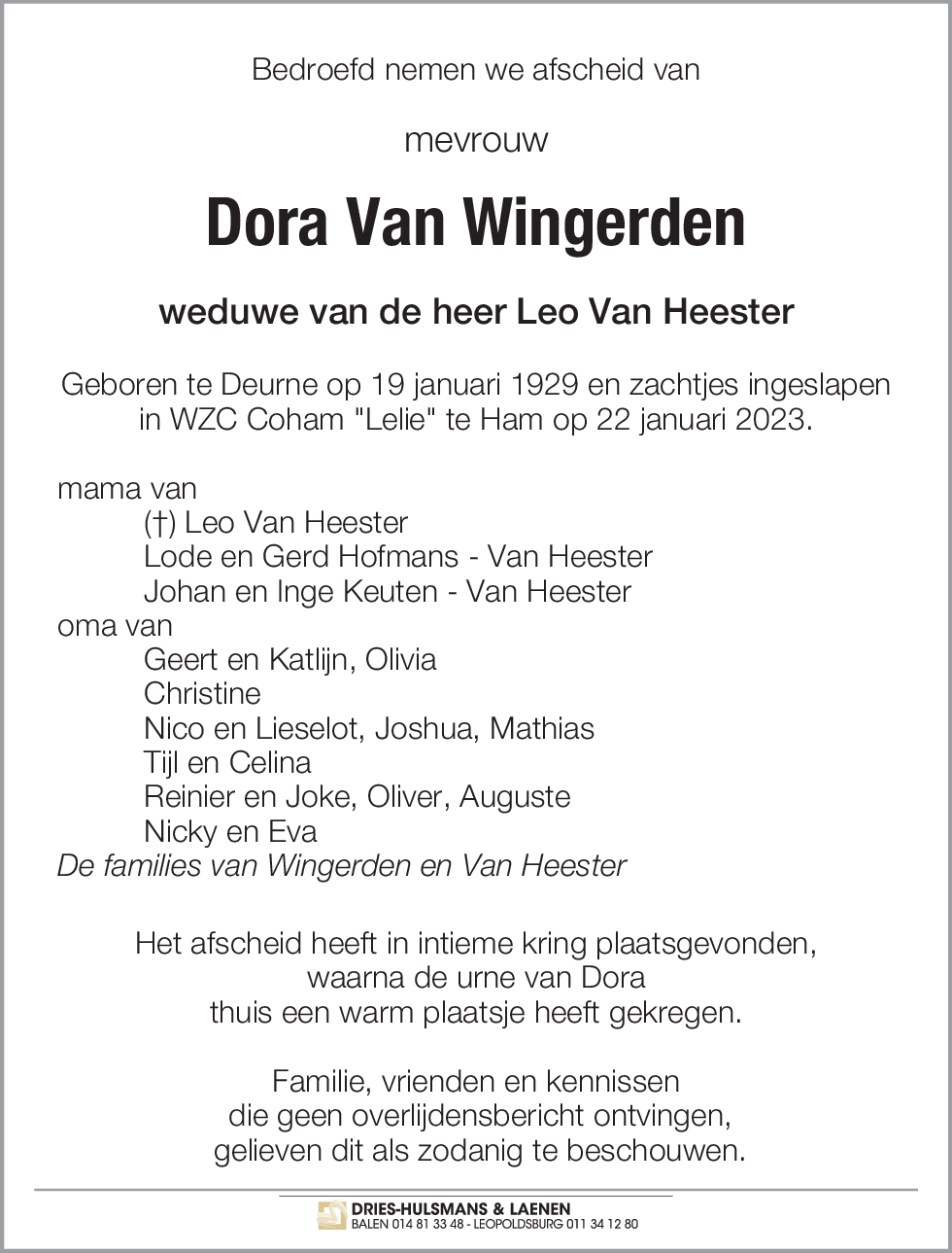 Dora Van Wingerden