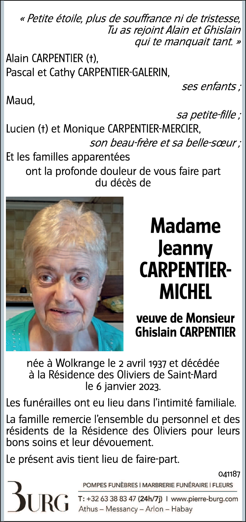 Jeanny CARPENTIER-MICHEL