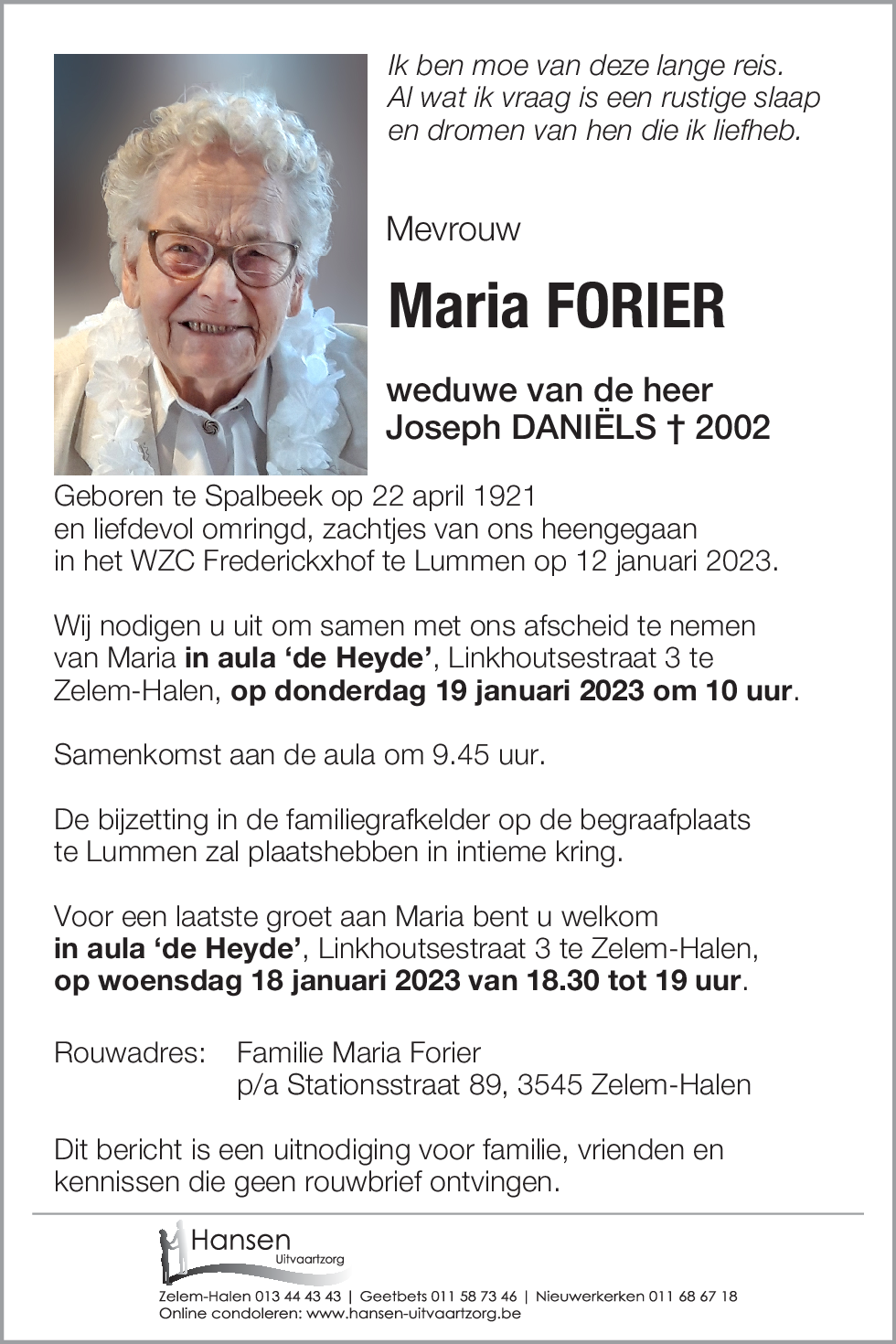 Maria FORIER