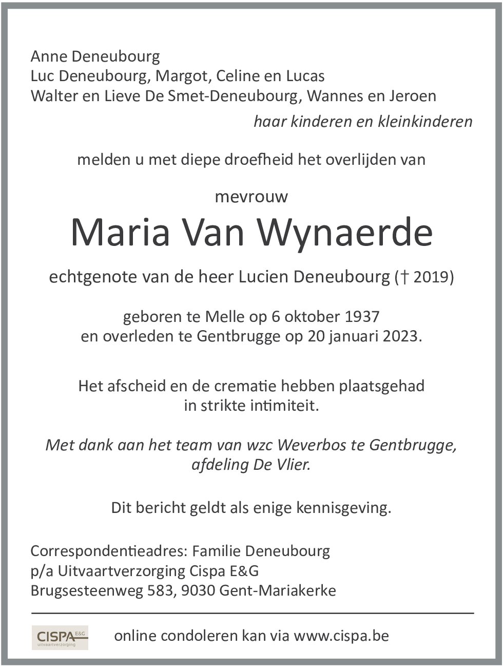 Maria Van Wynaerde