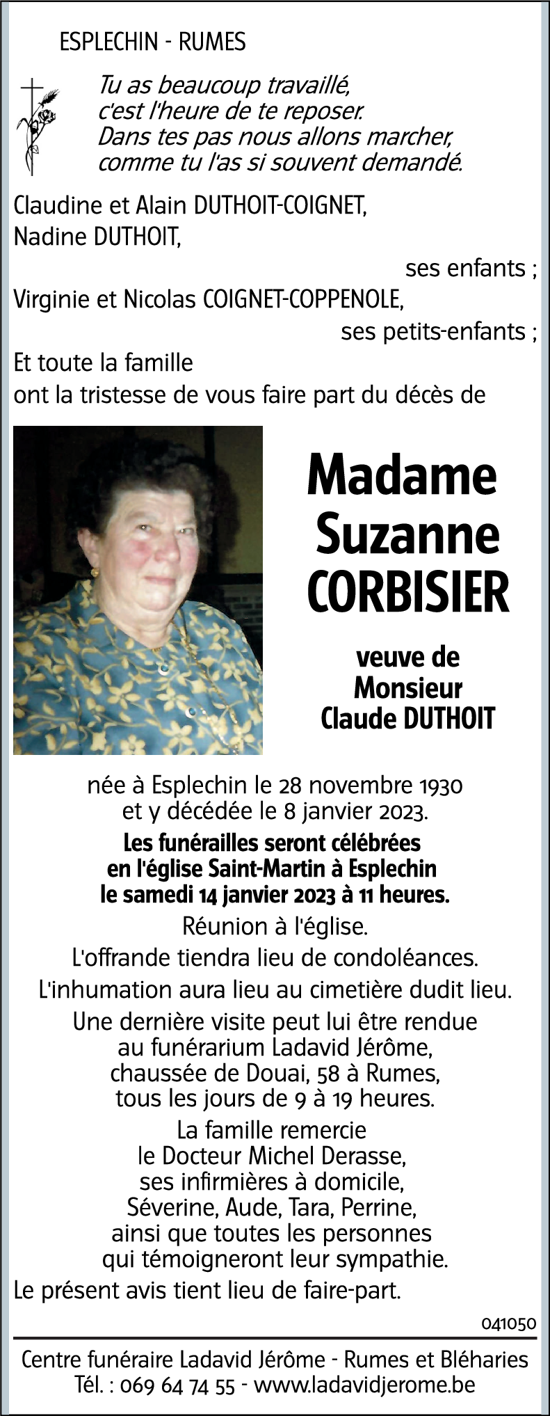 Suzanne CORBISIER