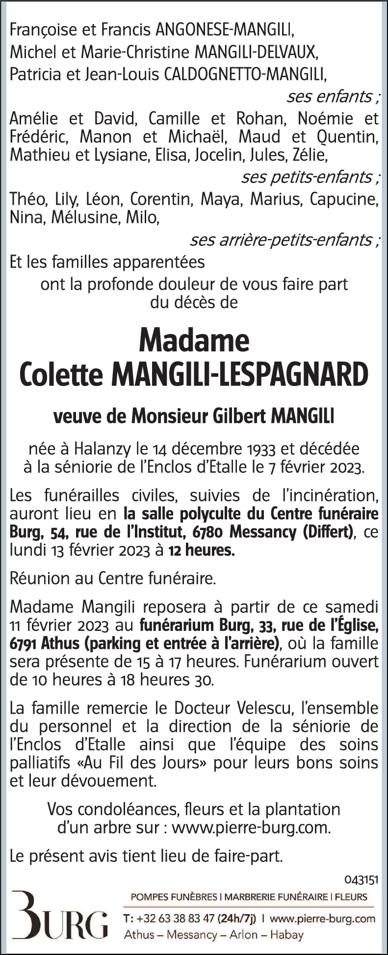 Colette LESPAGNARD-MANGILI