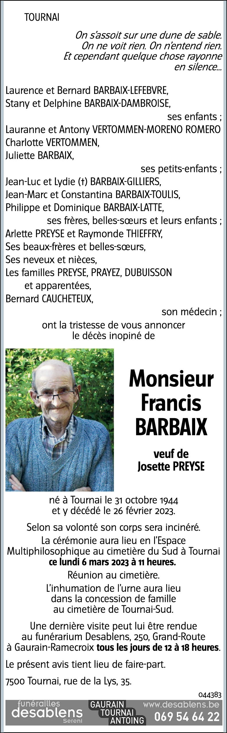 Francis BARBAIX