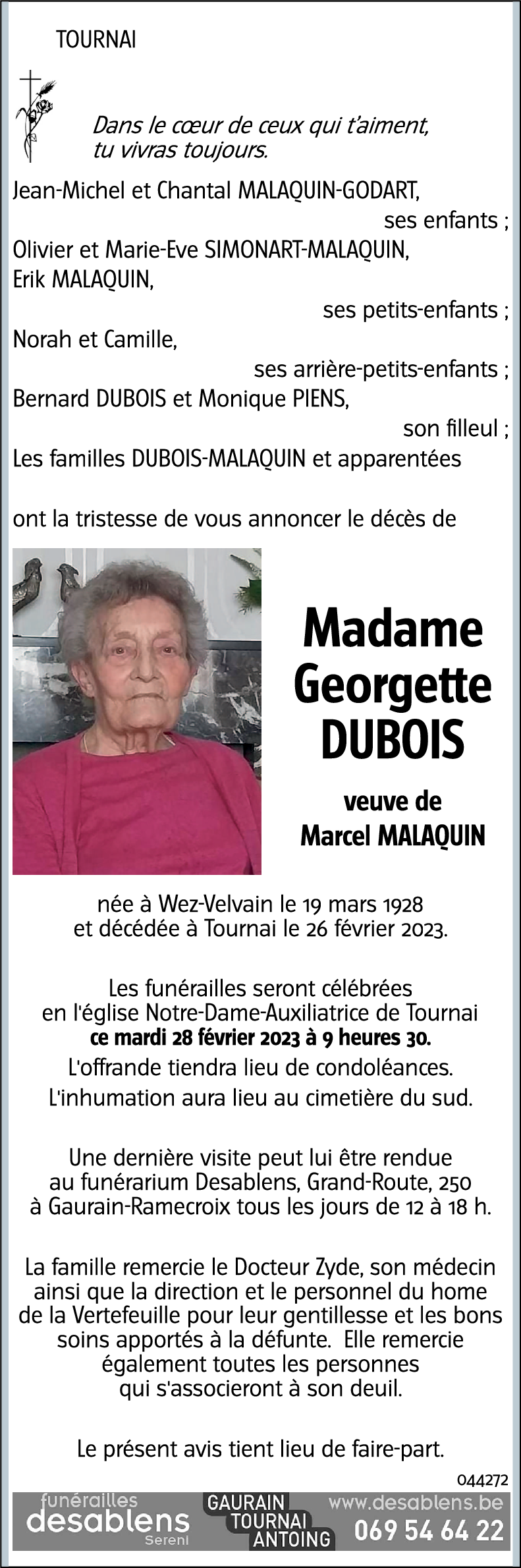 Georgette DUBOIS