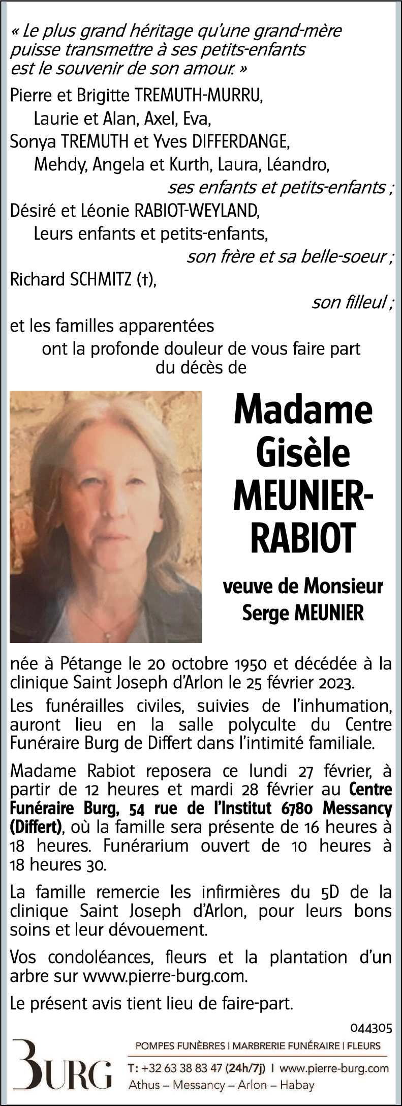 Gisèle MEUNIER-RABIOT