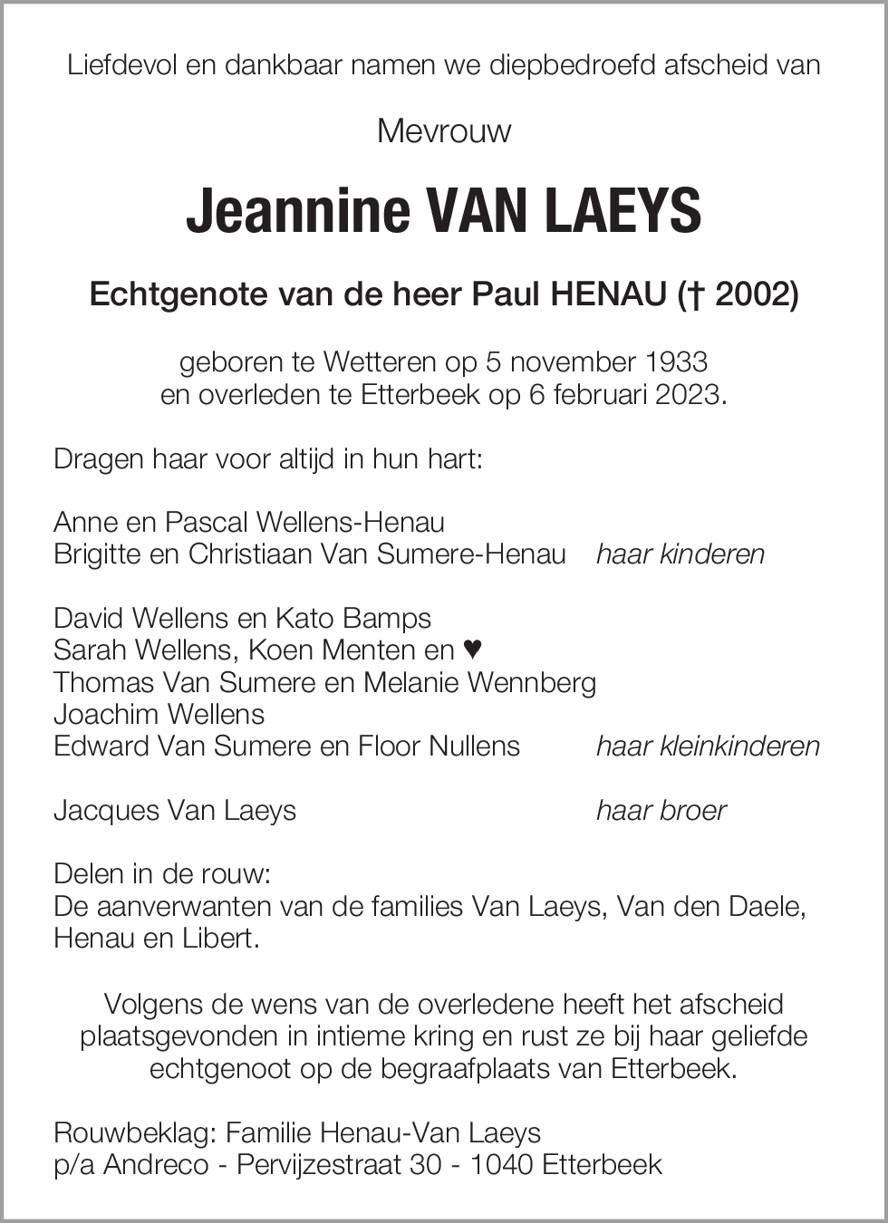 Jeannine Van Laeys