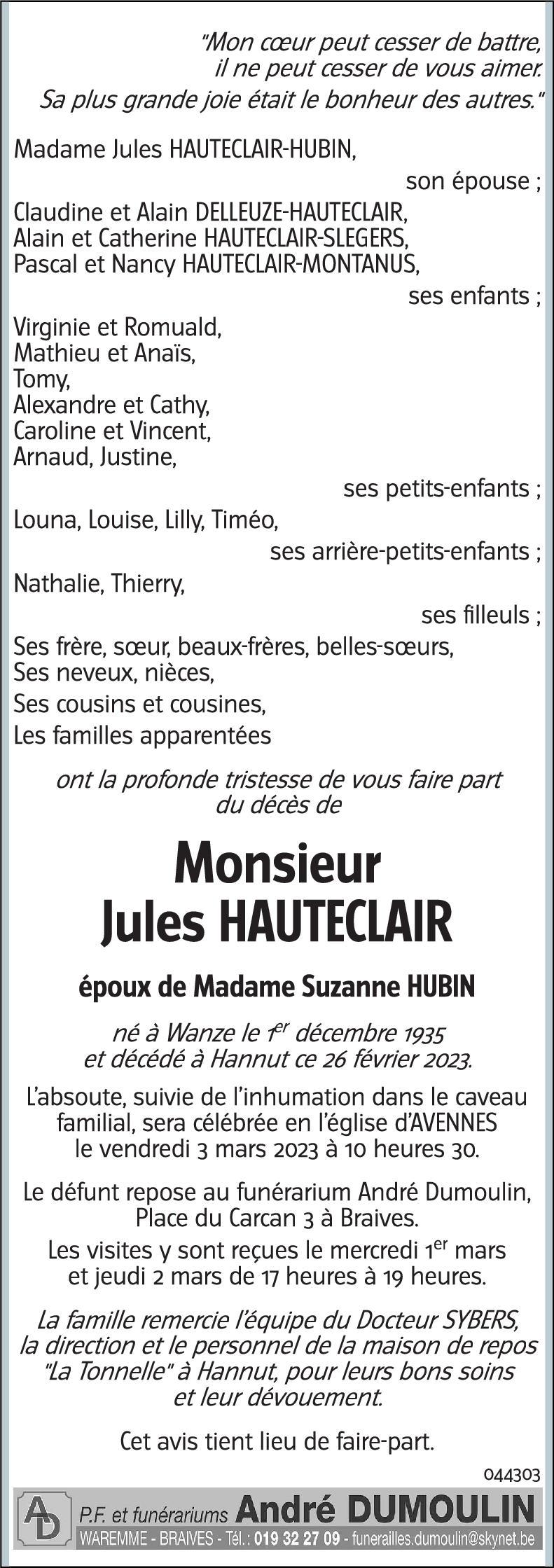 Jules HAUTECLAIR