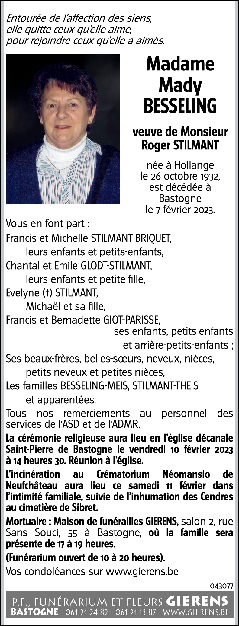 Madeleine dite Mady BESSELING