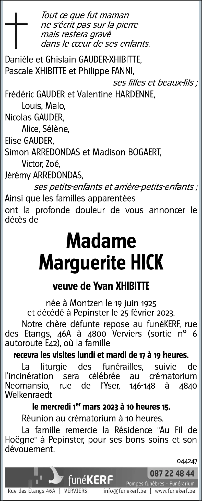 Marguerite HICK